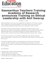Saamarthya Teachers Training Academy of Research announces Training o_ - www.highereducationdigest