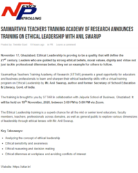 Saamarthya Teachers Training Academy of Research announces Training o_ - www.newspatrolling