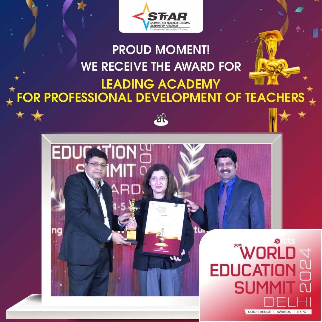 STTAR Honored with “Leading Academy for Professional Development of Teachers” Award at ELETS World Education Summit 2024